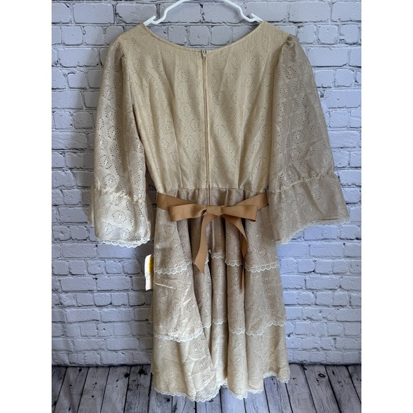 VTG 80's Western Cowgirl Rodeo Square Dance‎ Tiered Eyelet Dress Sz Small NWT - Picture 8 of 16